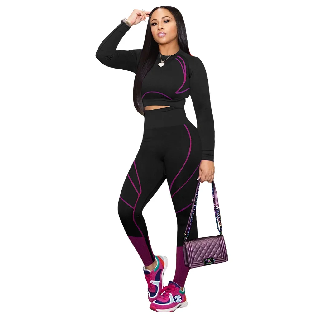 Uveng Uveng Autumn/Winter Yoga Sports Long-Sleeved Trousers Set Two-Piece High-Rise Shoulder Sleeve