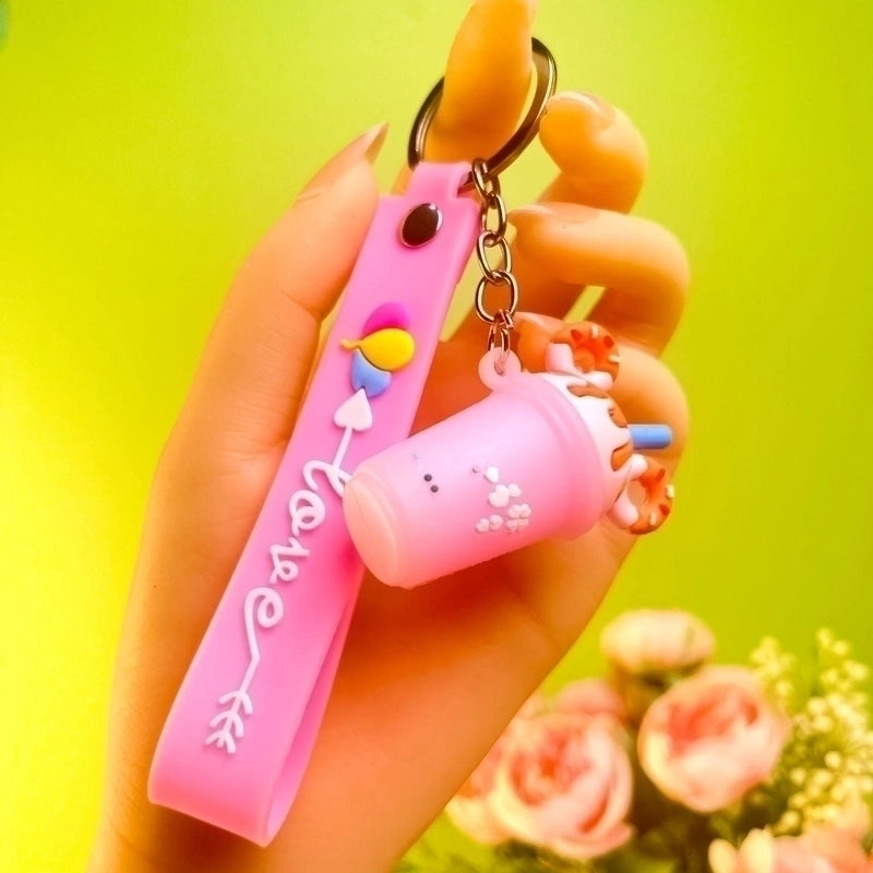Cute Ice Cream Letter Silica Gel Women’s Bag Pendant Keychain