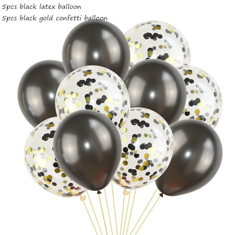 10Pcs Mixed Confetti Balloons Happy Birthday Party Helium Balloon Decorations Wedding Festival Latex Balloon Party Supplies