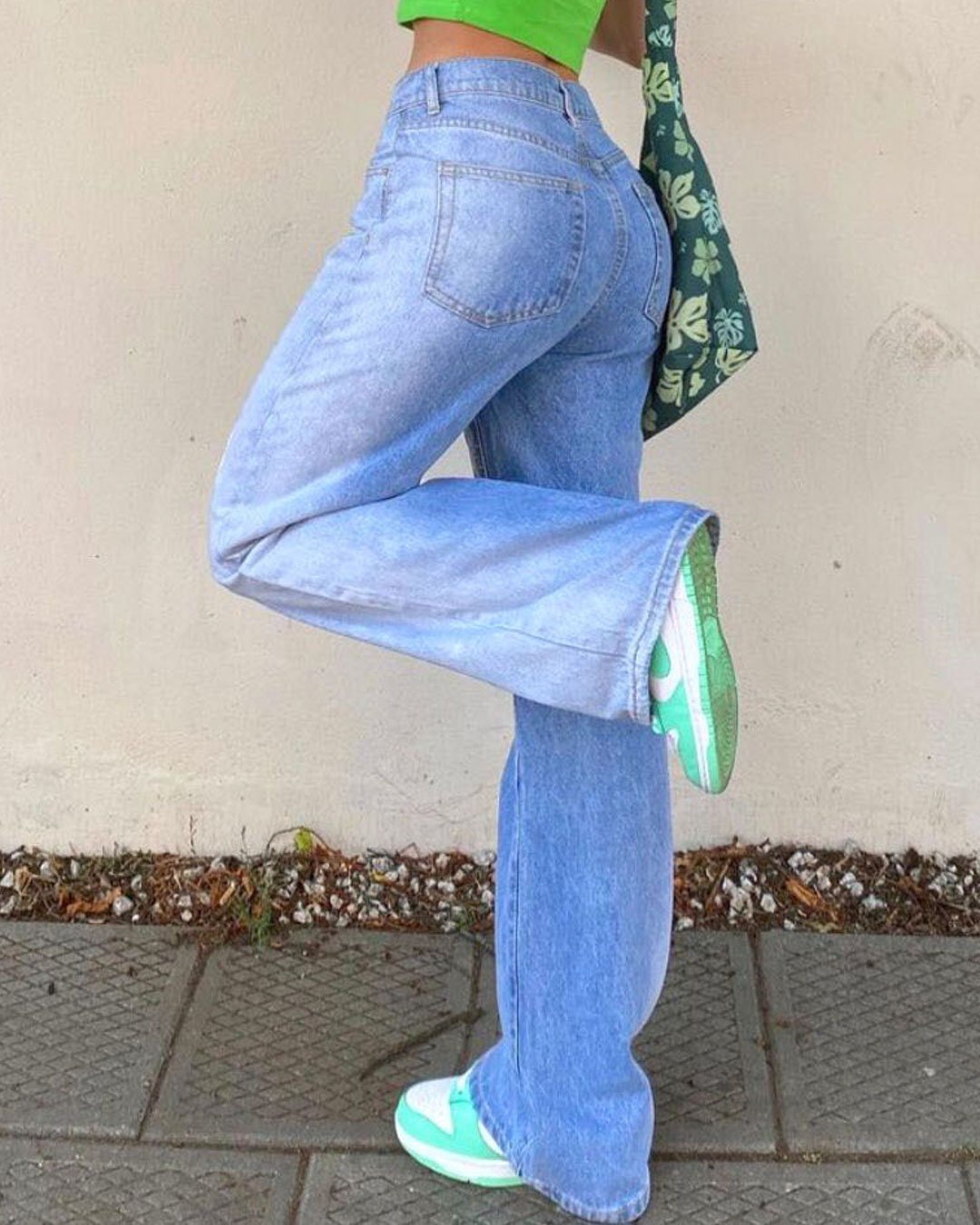 Fashionv-Gradient Denim Fabric Stretch Casual Everyday Women's Straight Jeans