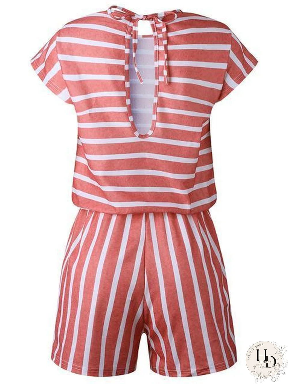 Stripes Print Casual Romper
