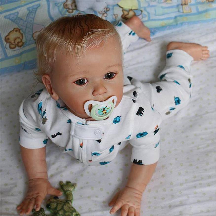 20'' Kids Reborn Lover With Blue Eyes, Lifelike Handmade Soft Body ...