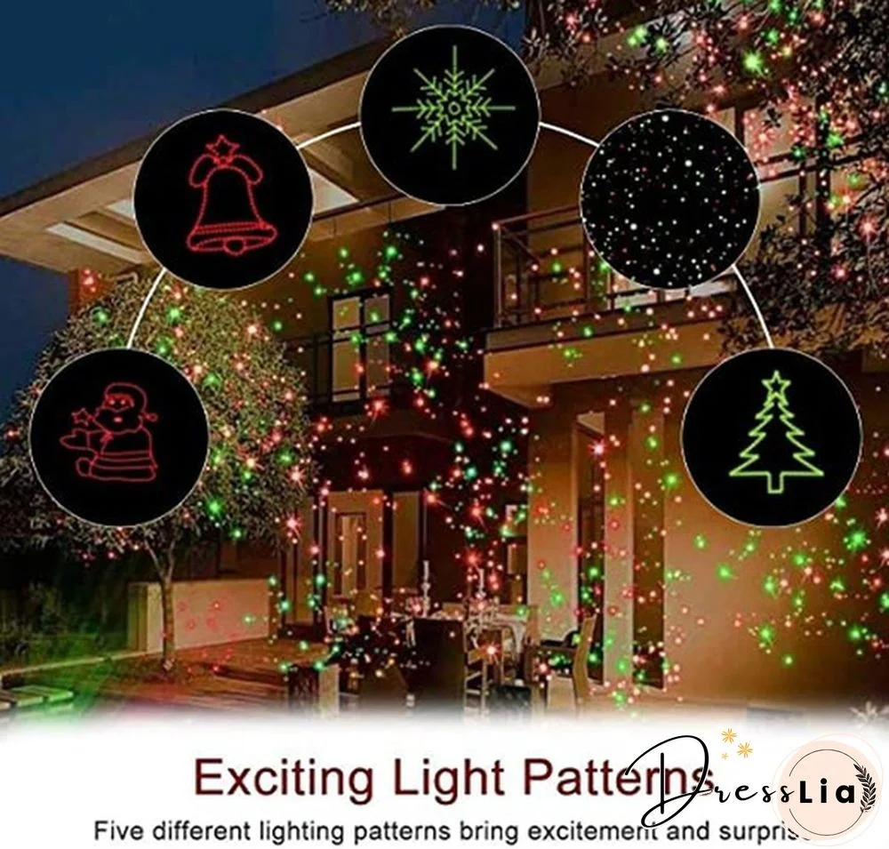Remote control Outdoor Indoor Waterproof Green & Red Laser Projector Light for Party Landscape Garden Halloween Christmas Decoration Gift