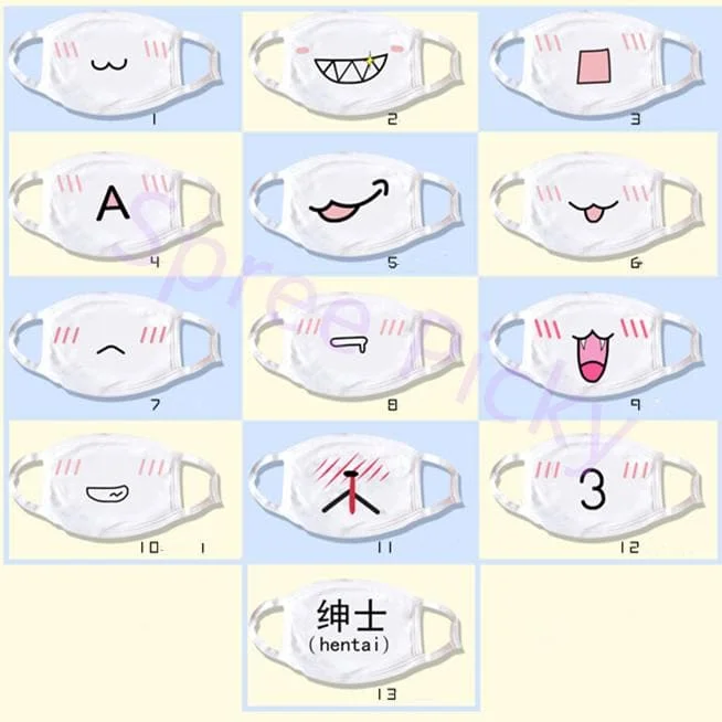 13 designs Emoji Emoticons Face Dust Mask SP141360