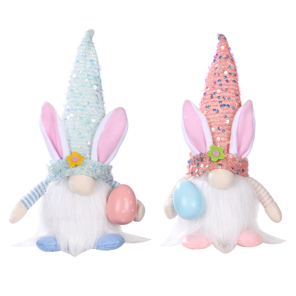 

Easter Faceless Gnome Rabbit Doll with LED Home Decoration Bunny Ornaments, Pink, 501 Original