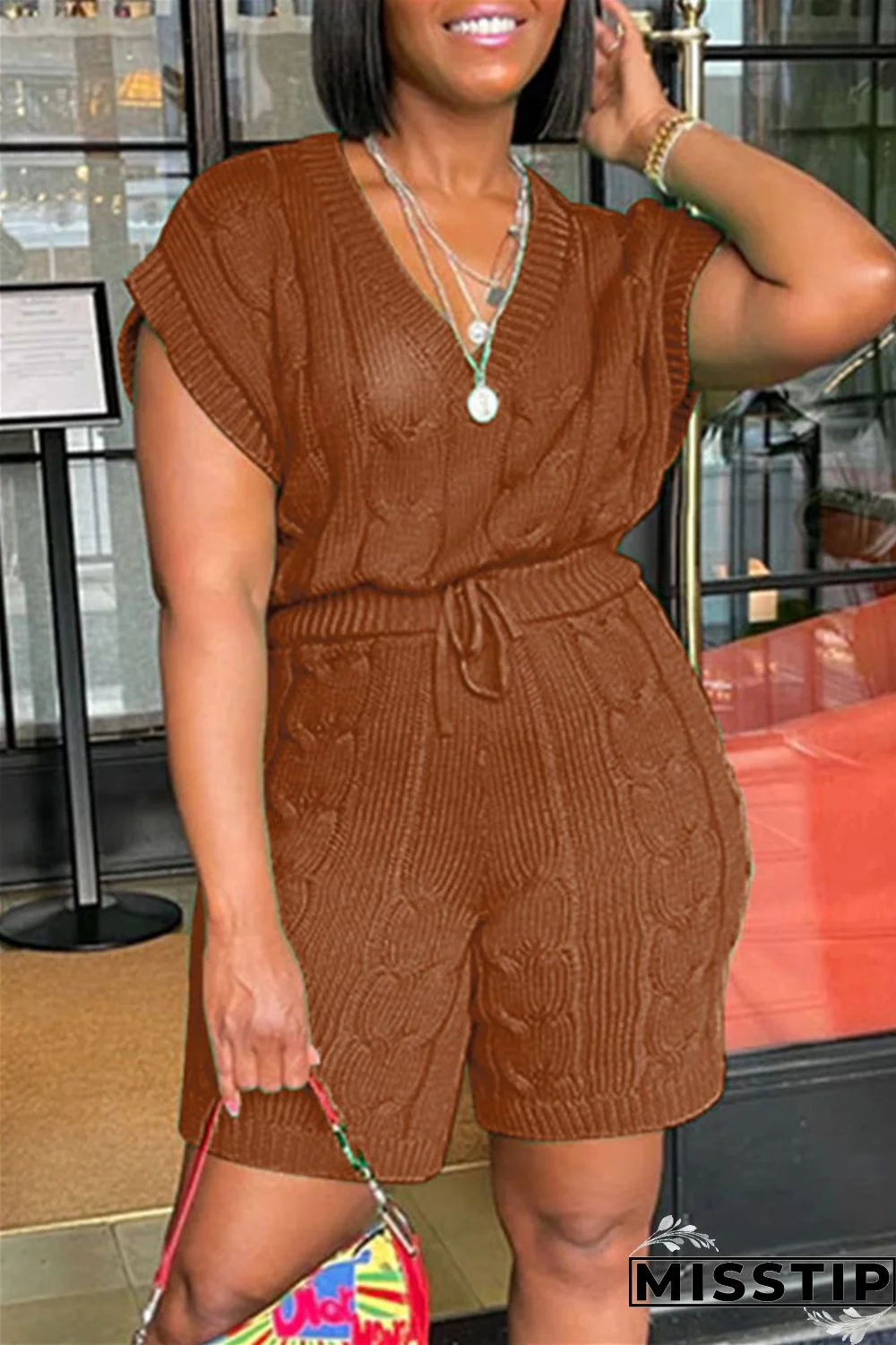 Black Fashion Casual Solid Patchwork V Neck Sleeveless Two Pieces