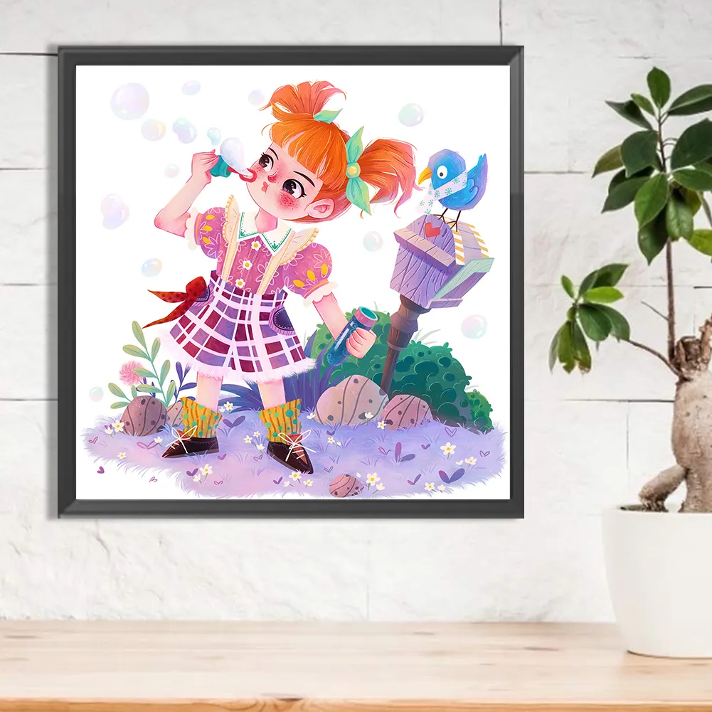 Full Round Diamond Painting 30*30cm - Little Girl