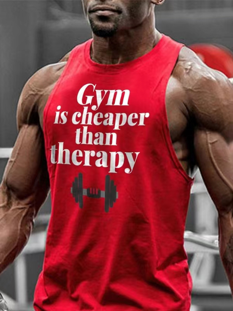 GYM Is Cheaper Than Therapy Print Vest / Rvogue / Rvogue