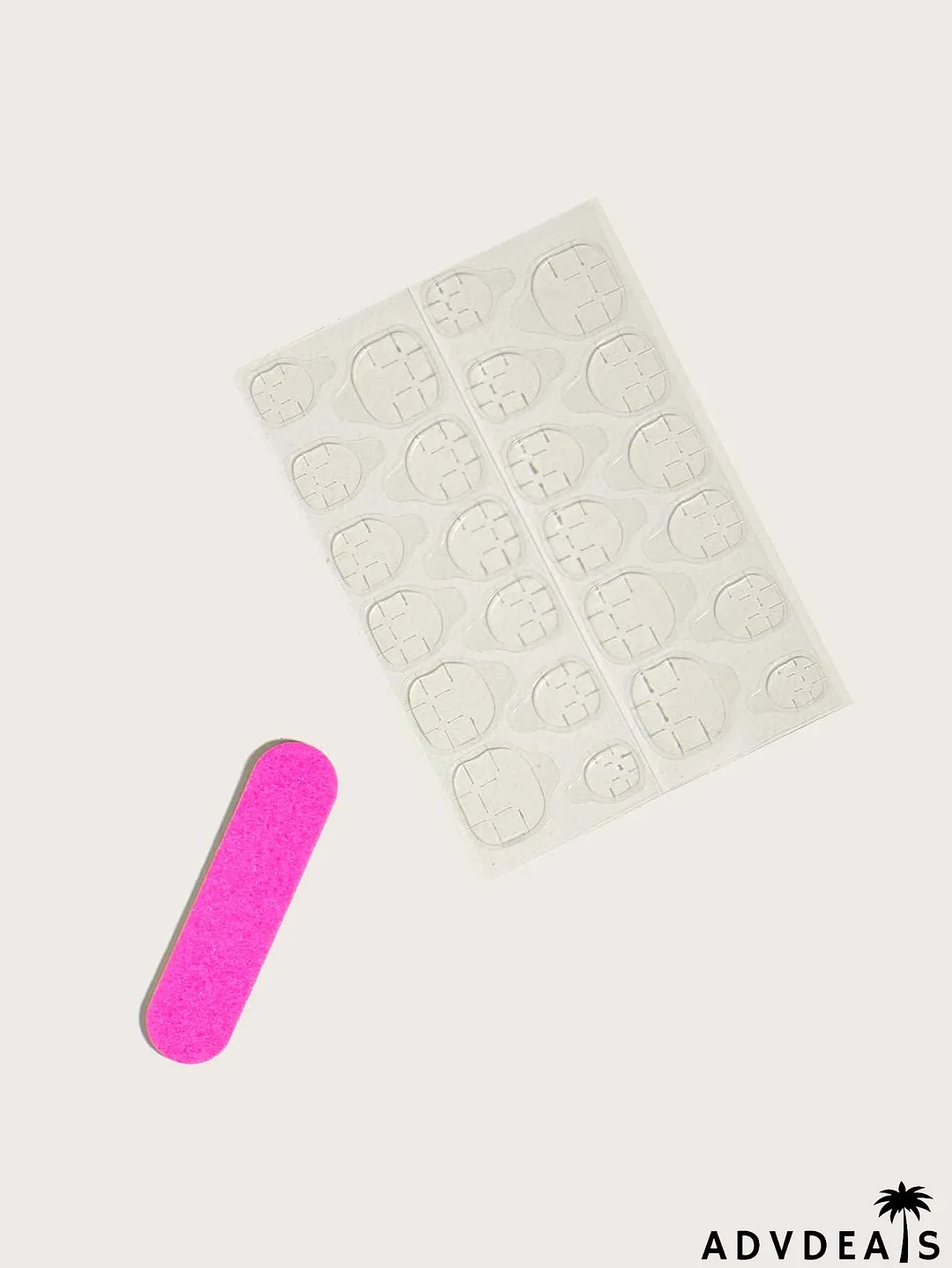 24pcs Flower Pattern Fake Nail & 1sheet Tape