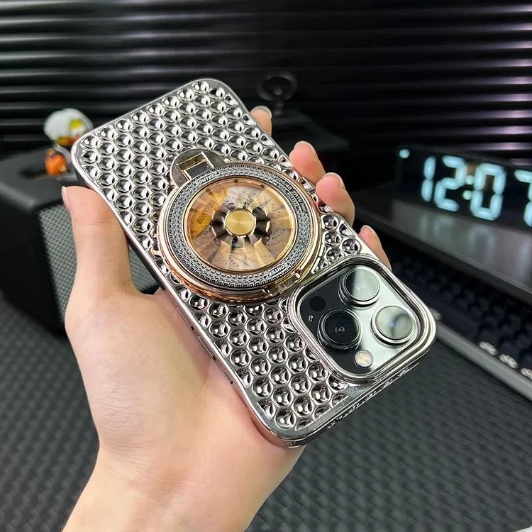 Etui na iPhone'a z magnetyczną, żyroskopową obrotową podstawką - modne i praktyczne
