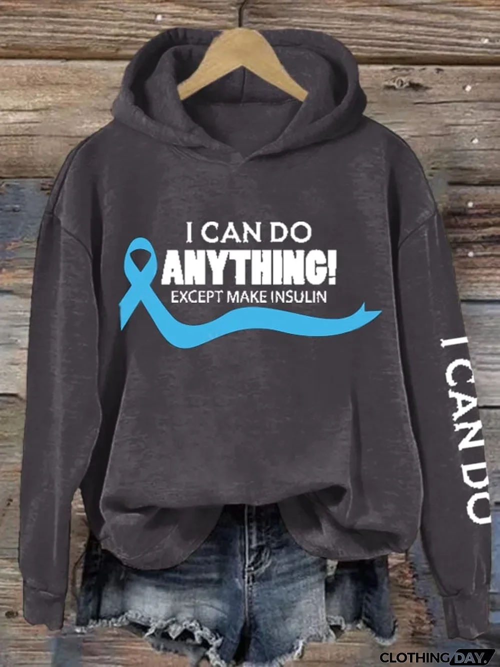Women's I Can Do Anything Except Make Insulin Print Hoodie Long Sleeve Sweatshirt