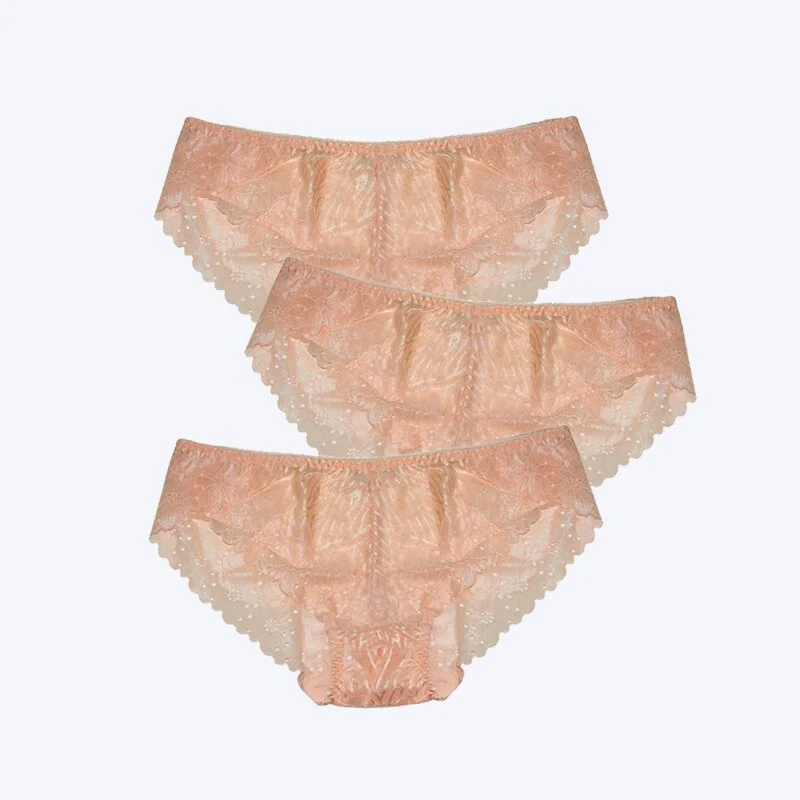 FallSweet 3pcs/Pack! Plus Size Women Underwear Lace Briefs Sexy Panties for Women XL- 4XL Comfort Underpants