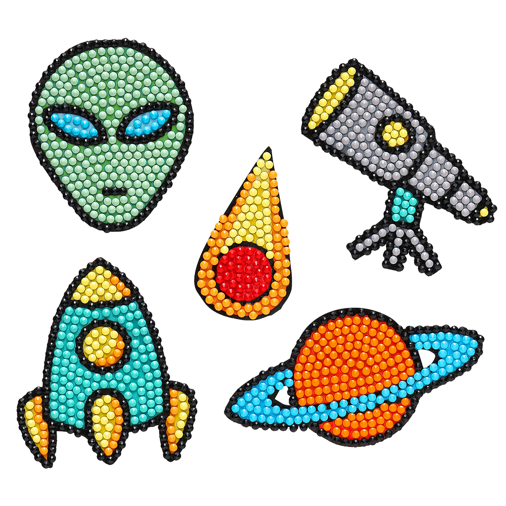 

5pcs Alien - 5D DIY Craft Sticker, 501 Original