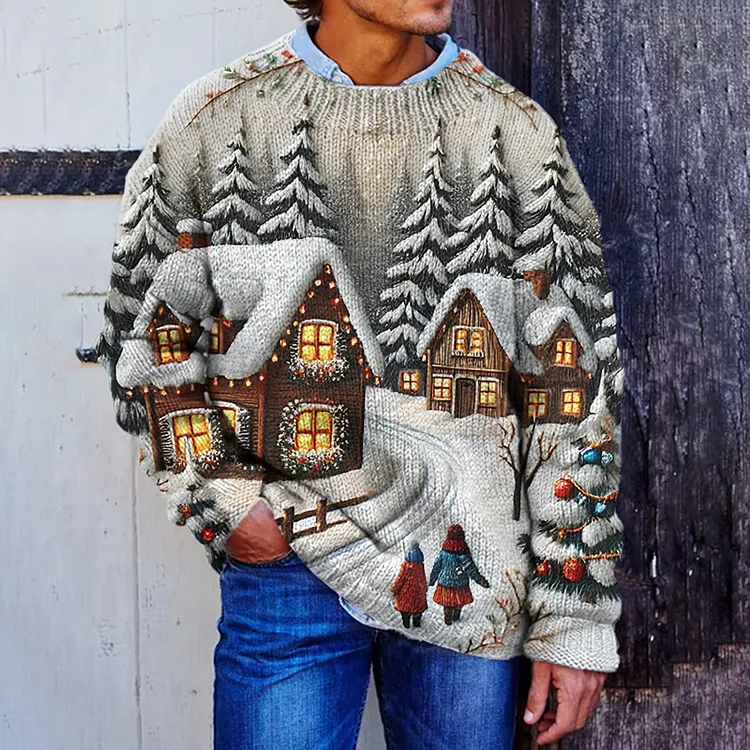 Men's Christmas View Casual Cozy Sweater