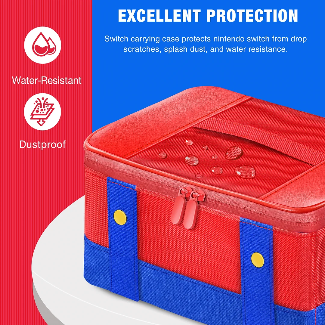 DinoFire Carrying Case for Nintendo Switch OLED Model 2022 [Shockproof] Hard Shell Protective Cover Travel Bag w/10 Game Card Slots