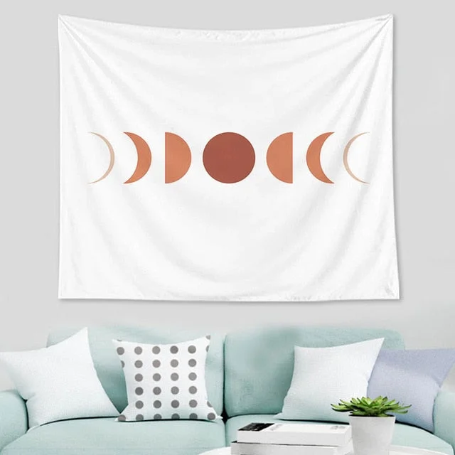 Abstract nordic Geometric Tapestry Tropic Modern Art Brown Wall Hanging ins Tapestry Decorative Tapestry For Home Decoration