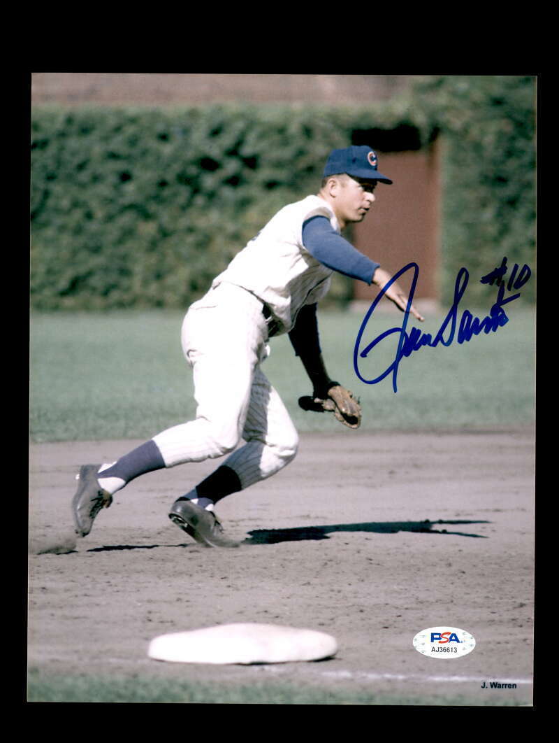 Ron Santo # 10 PSA DNA Cert Signed 8x10 Photo Poster painting Autographed