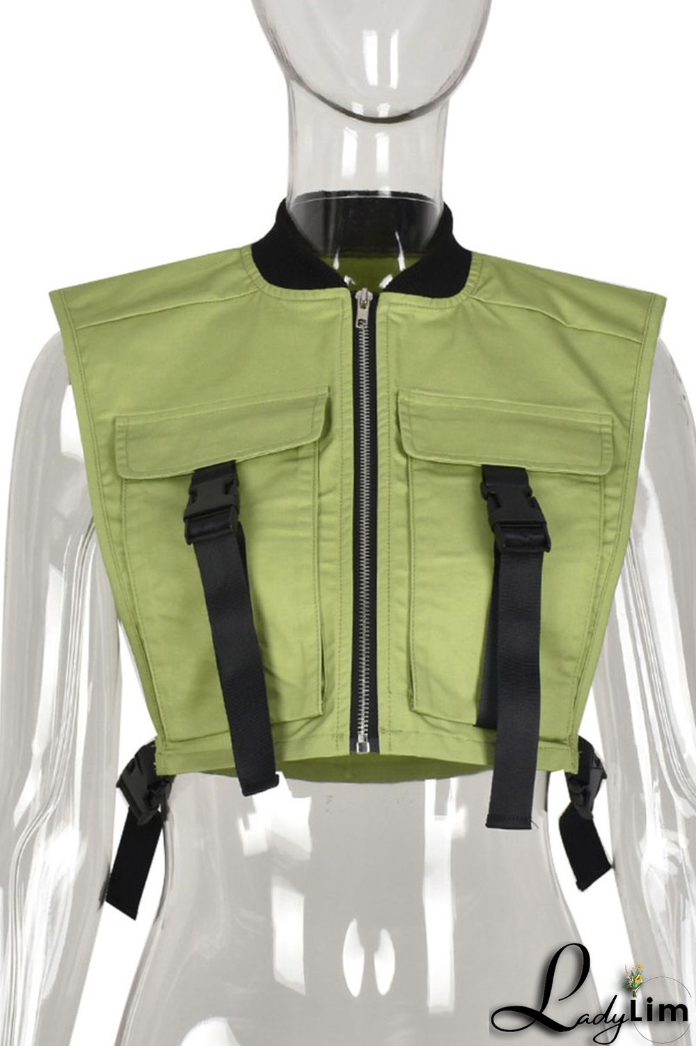 Purple Casual Street Solid Split Joint Pocket Zipper Tops