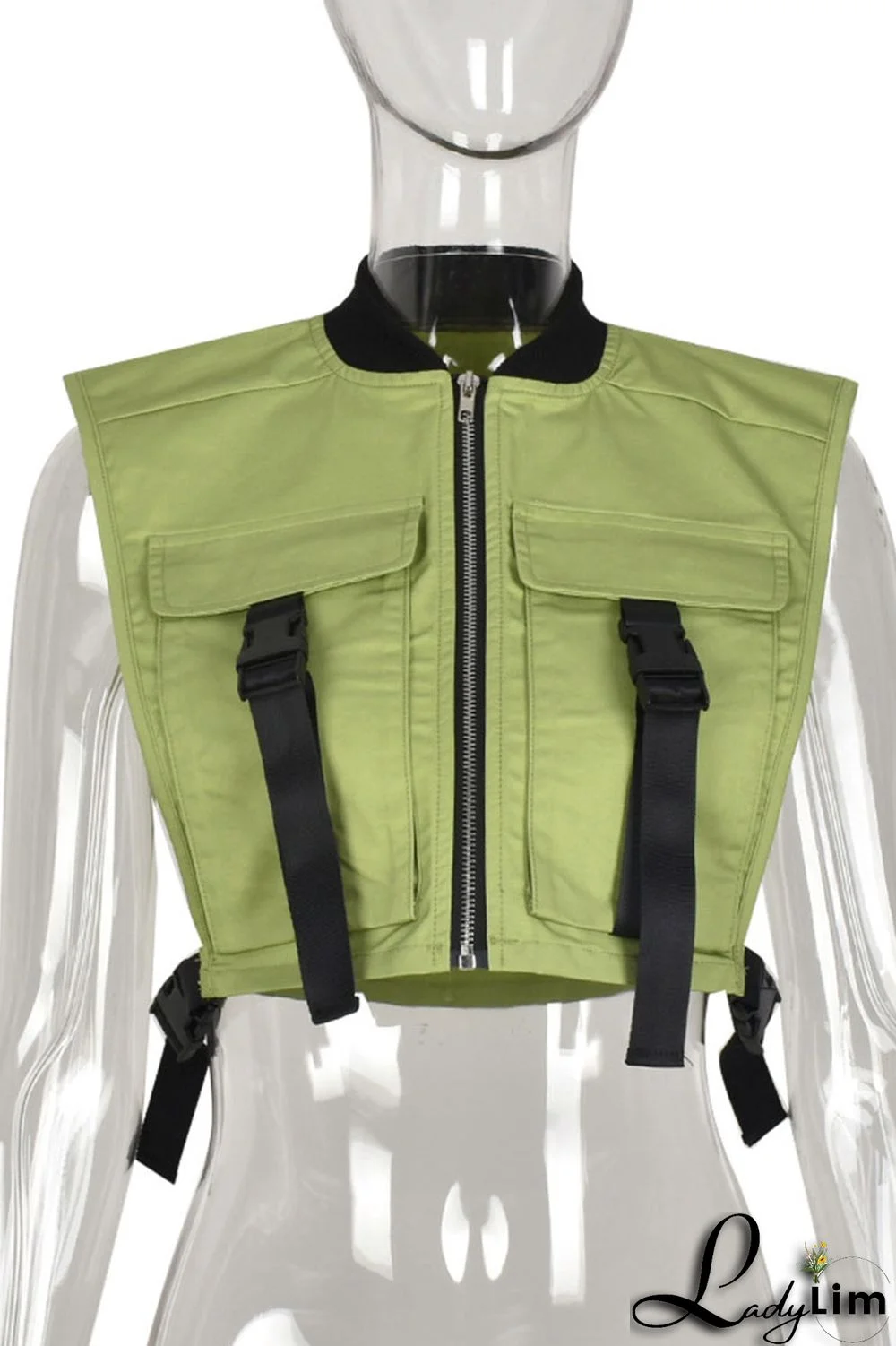 Purple Casual Street Solid Split Joint Pocket Zipper Tops