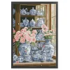 Porcelain Camellia-11CT Stamped Cross Stitch 50*70cm/19.69*27.56in(Big Size)