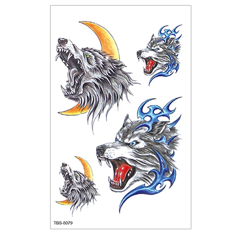 Waterproof Temporary Tattoo wolf tiger totem Fake Tatto Flash Tatoo cross angel Hand Arm middle size art Tattoos for Women men