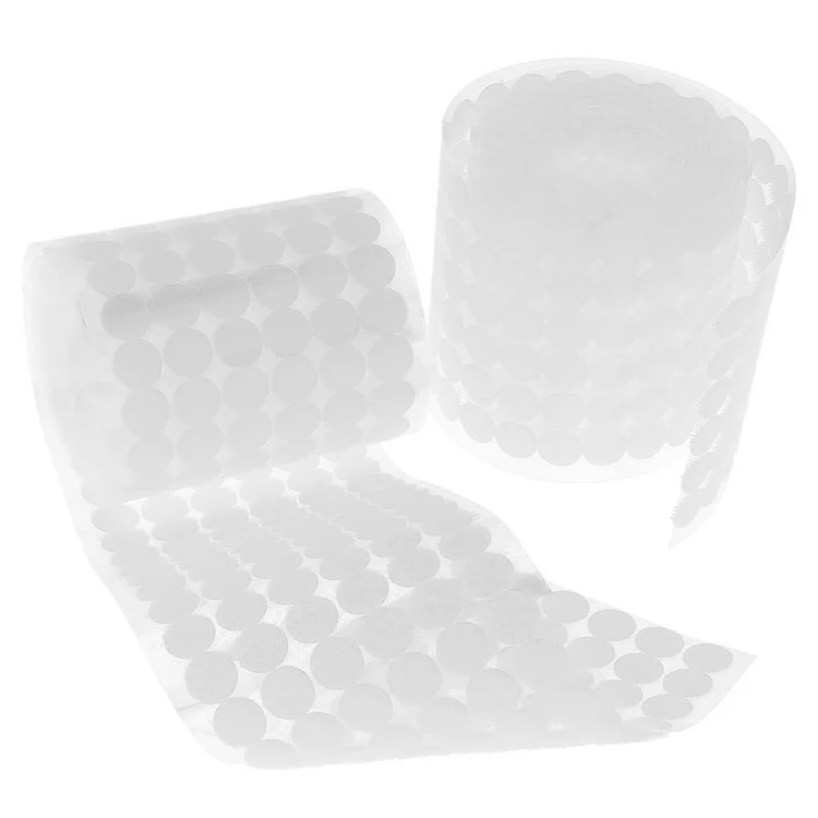 1000 Pairs Double-sided Adhesive Fastener Tape Hooks Loops Disks White 15mm