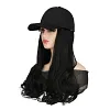 Perruque casquette de baseball 2 en 1 aux cheveux boucl&eacute;s
