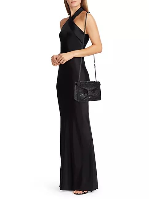 Valentino Garavani One Stud Crystal-Embellished Shoulder Bag