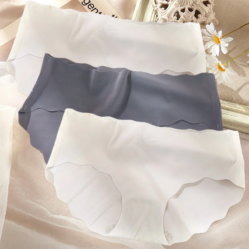 3PCS/Set Sexy Panties Women Seamless Underwear Female Briefs Underpants Invisible Intimates Lingerie One-Piece Low Waist Pantys