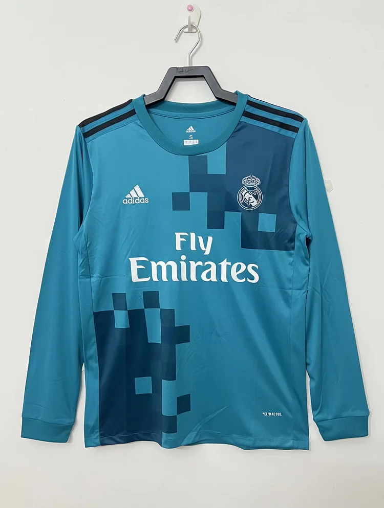 2017-18 Real Madrid Second Away Long Sleeve Retro Jersey