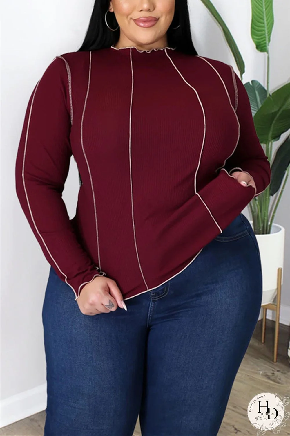 Black Fashion Casual Solid Split Joint O Neck Plus Size Tops