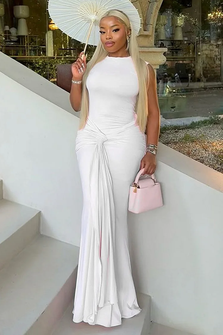 chinese dress ladies Legacy White Mermaid Midi Dress main image 1
