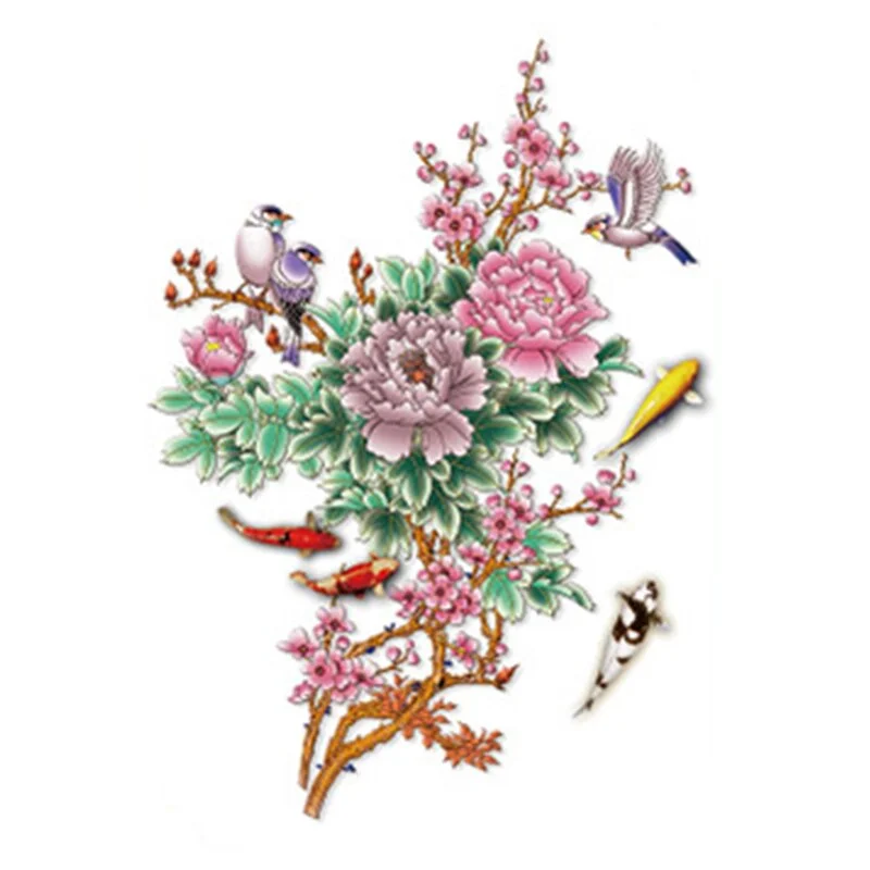 Pink Bloom Rose Water Transfer Fake Tattoo Stickers Women Body Chest Art Temporary Waist Bracelet Flash Tatoos Flower For Girl