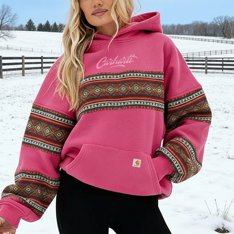 Women's Color Block Hoodie – Casual Long Sleeve Pullover With Pockets - View #11