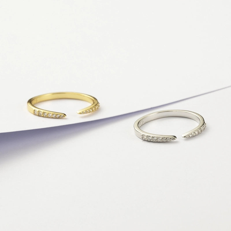 18K Gold Plated 925 Sterling Silver Geometric Open Rings