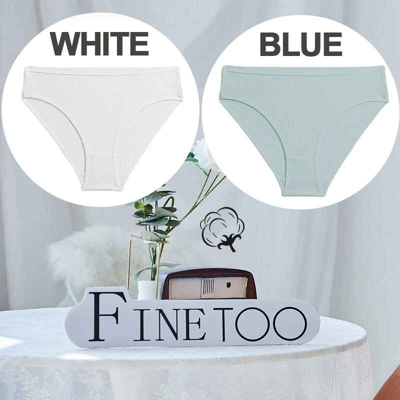 FINETOO 1/2PCS Sexy Panties Women Underwear Cotton Panties Female Underpants Solid Color Soft Woman Briefs M-XL Pantys Lingerie