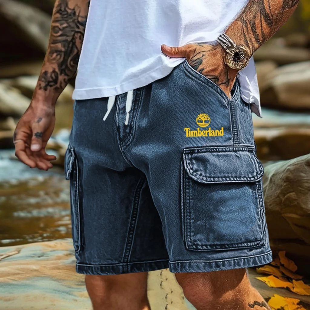  Stylish Cargo Shorts with Embroidered Logo for Men