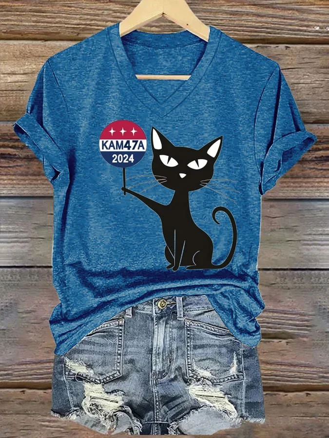 Women's Hot Cat Printed Casual T-shirt
