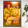 Diamond Painting-DIY Full Round Drill Naughty Cat And Sleeping Dog(40x60cm)