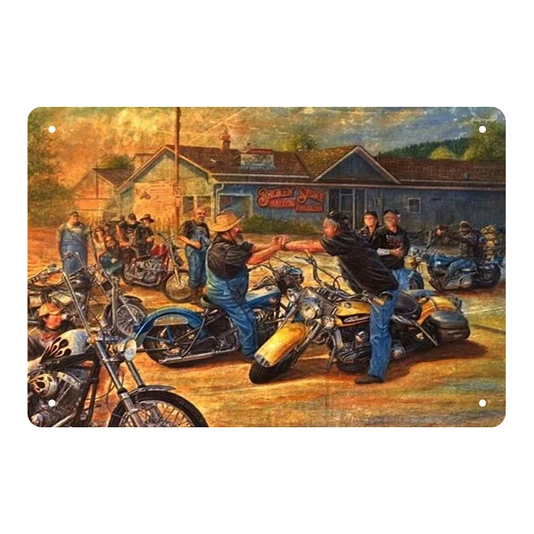 Old Man Riding Motorbike - Vintage Tin Signs/Wooden Signs 8*12Inch/12*16Inch
