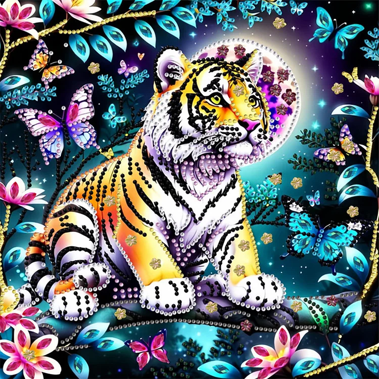 Tiger 30*30CM (Canvas) Special Shaped Drill Diamond Painting gbfke