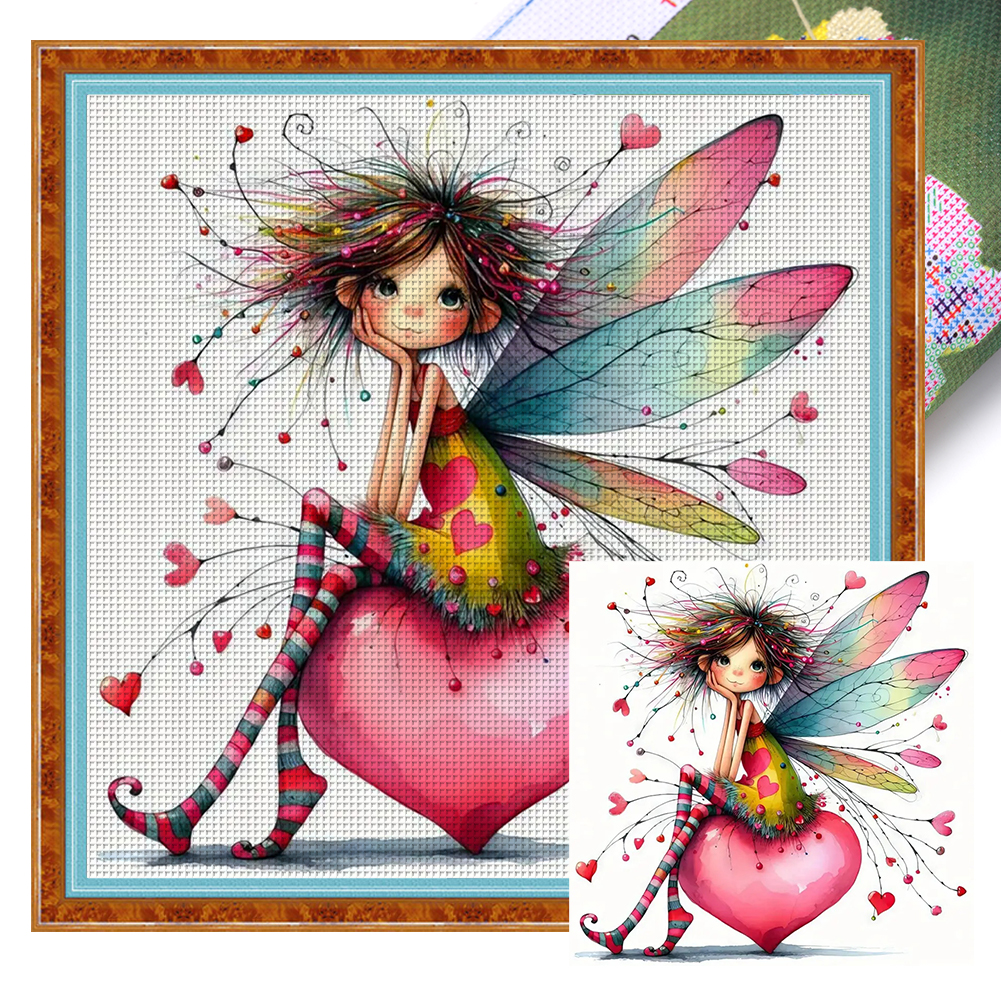 Love Girl Full 11CT Pre-stamped Canvas(40*40cm) Cross Stitch