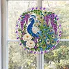 Special Shaped Acrylic Diamond Painting Kit Peacock 25cm Round Pendant