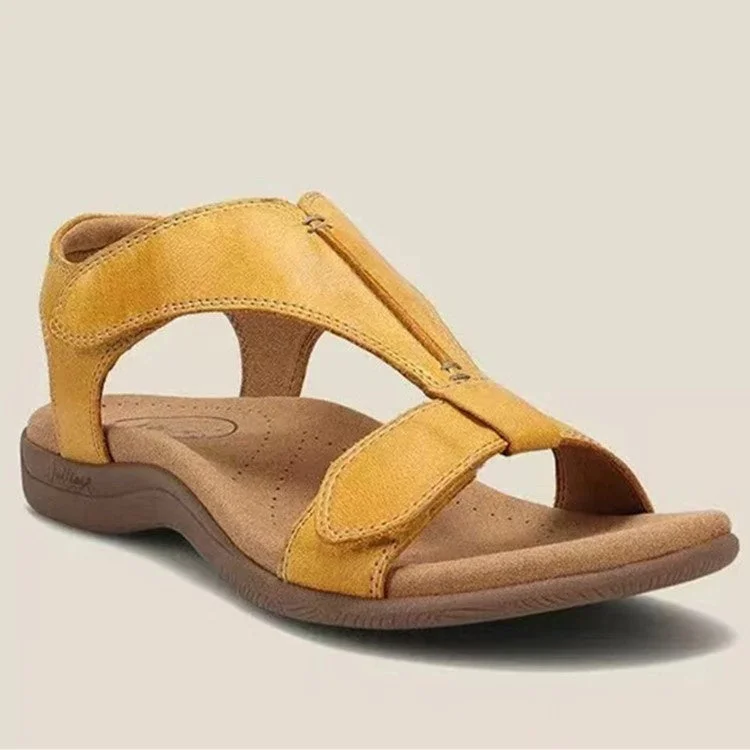 Retro Solid Color Casual Velcro Portable Sandals