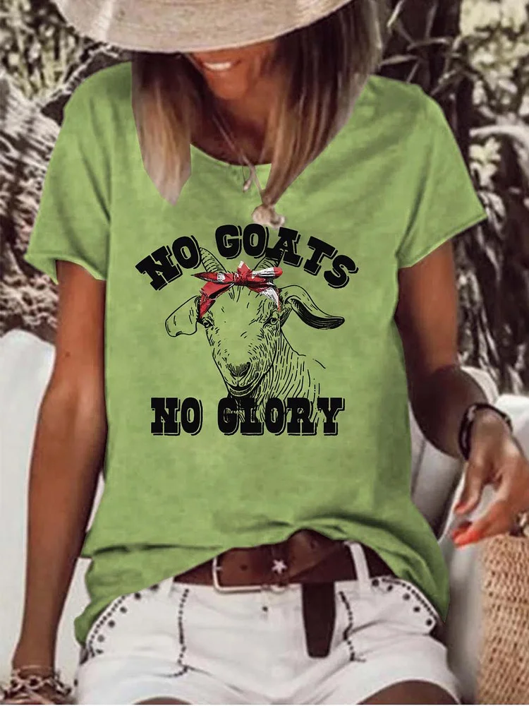 No Goats No Glory Raw Hem Tee