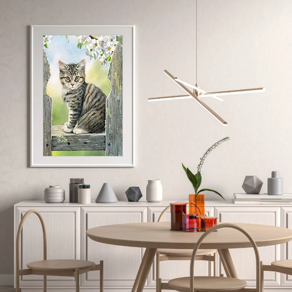 Diamond Painting - Full Square Drill -  Kitten On The Tree