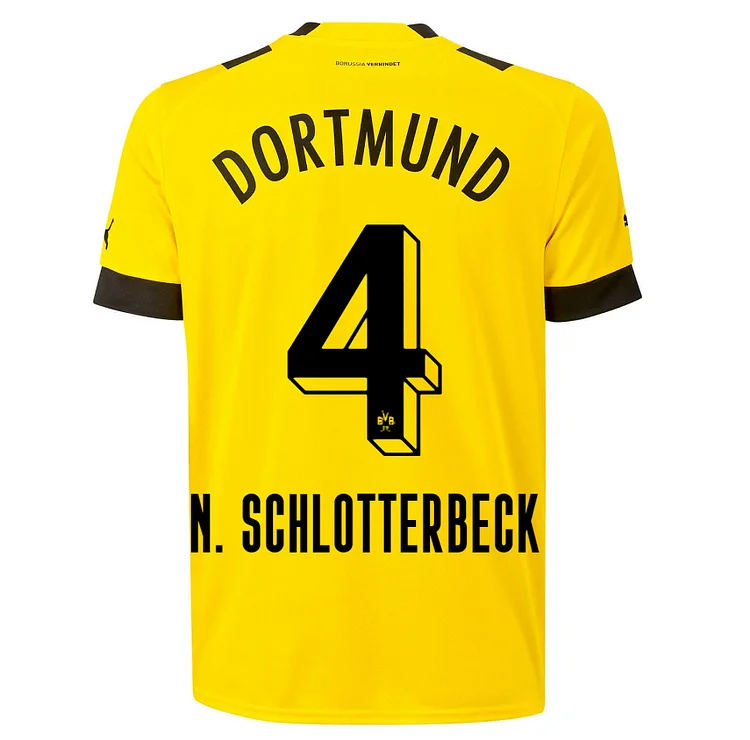Borussia Dortmund Nico Schlotterbeck 4 Home Shirt Kit 2022-2023