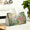 DIY Diamond Art Tissue Box Holder Butterflies and Flowers PULeather Diamond Art Desktop Organizer Resin Rhinestone Storage Organizers Gem Art Home Office Decor Craft Gift for Women