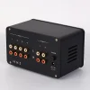 HiFi Tube Preamp 4-Way Stereo Audio Switch / Splitter Box Tube Preamp Desktop Headphone Amplifier