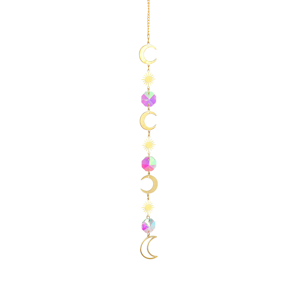 1/4pcs Hanging Bead Moon Sun Light Catcher Crystal Outdoor Wall Wind Chimes